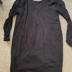 Old Navy Black Sheath Dress with Square Neck and Bishop Sleeves